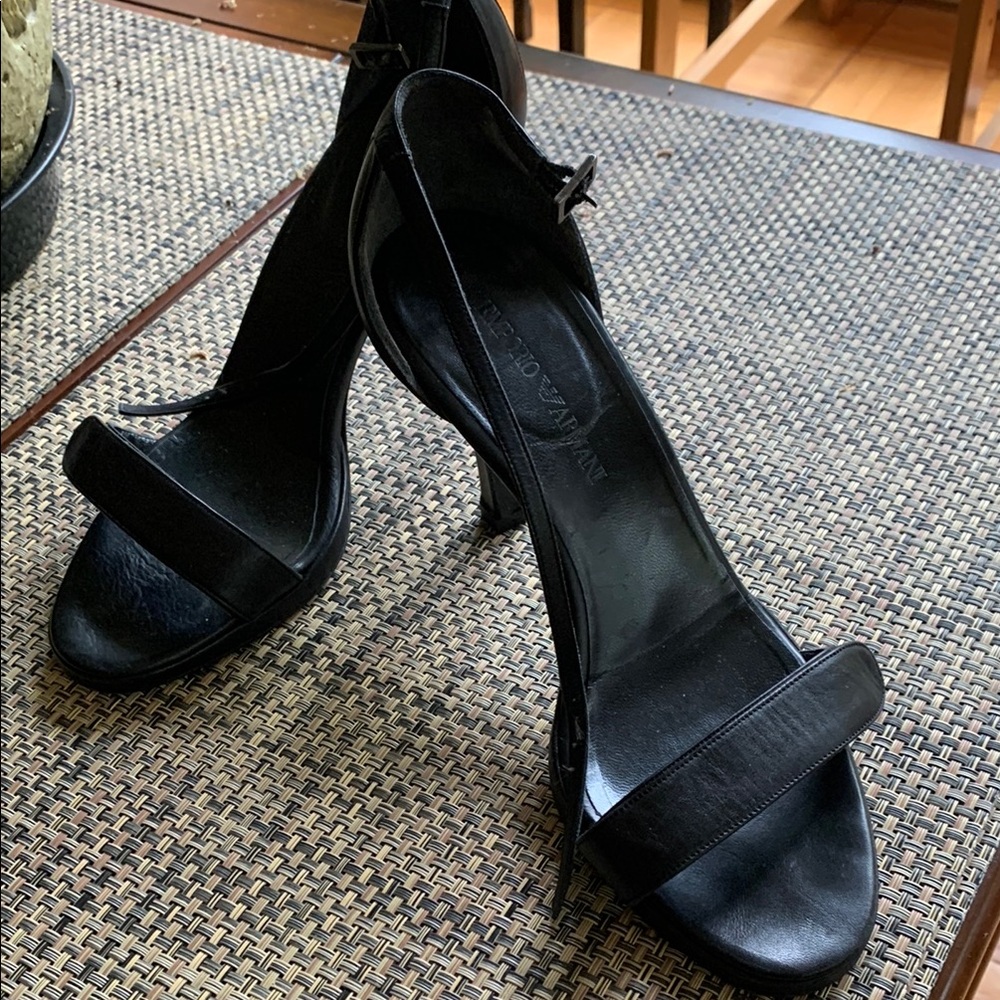 Elegant Black Heels by Emporio Armani, 3.5” heel